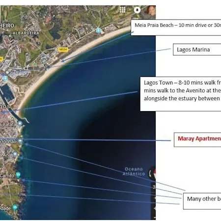 Maray Near Porto De Mos And Dona Ana Apartment